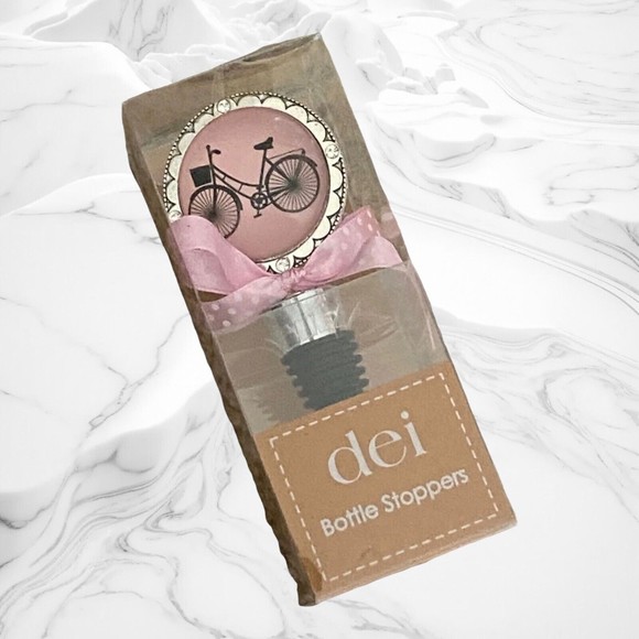 Pink Silver Bottle Stopper Shabby Chic DEI Denis East Int. Entertaining Gift - Picture 3 of 5